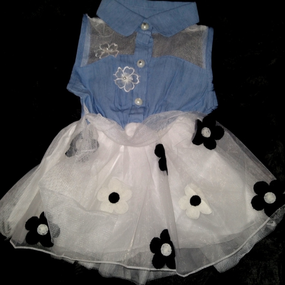 Little girl lightweight dress.With flower patterns